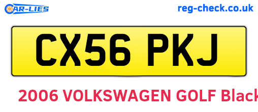CX56PKJ are the vehicle registration plates.