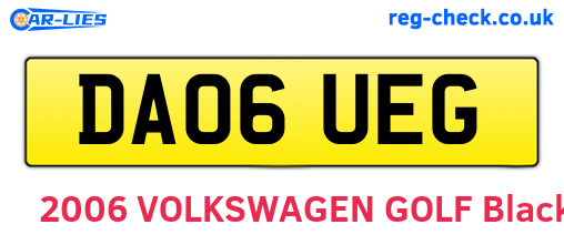 DA06UEG are the vehicle registration plates.