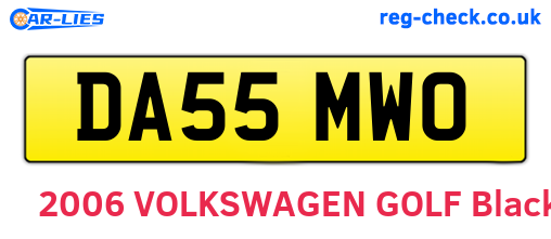 DA55MWO are the vehicle registration plates.