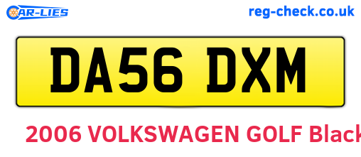DA56DXM are the vehicle registration plates.