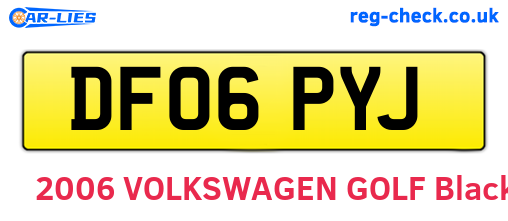 DF06PYJ are the vehicle registration plates.