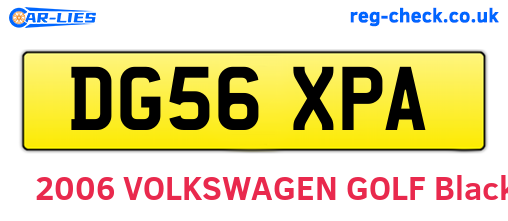DG56XPA are the vehicle registration plates.