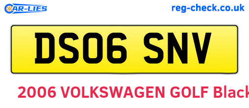 DS06SNV are the vehicle registration plates.