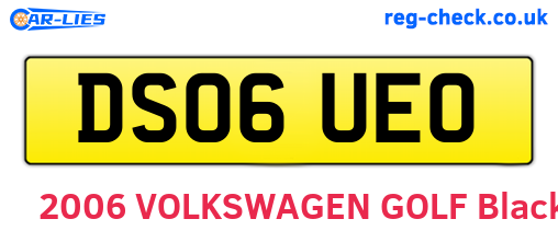 DS06UEO are the vehicle registration plates.