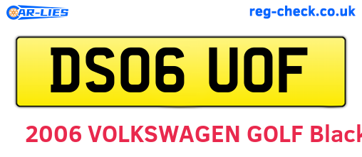 DS06UOF are the vehicle registration plates.