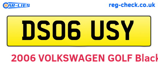 DS06USY are the vehicle registration plates.
