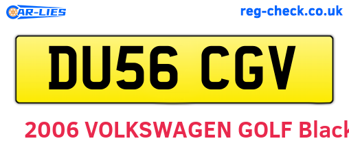DU56CGV are the vehicle registration plates.