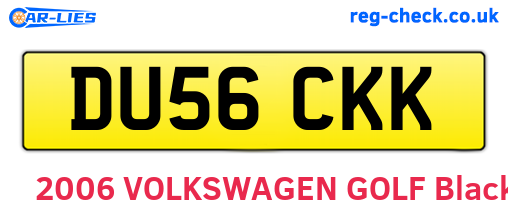DU56CKK are the vehicle registration plates.