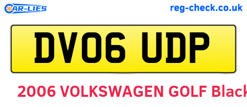 DV06UDP are the vehicle registration plates.