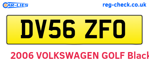 DV56ZFO are the vehicle registration plates.