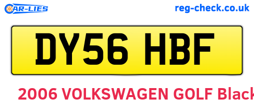 DY56HBF are the vehicle registration plates.