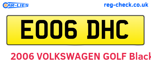 EO06DHC are the vehicle registration plates.