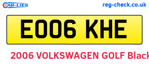 EO06KHE are the vehicle registration plates.