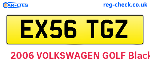 EX56TGZ are the vehicle registration plates.