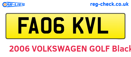 FA06KVL are the vehicle registration plates.
