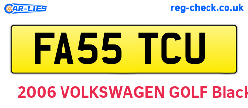 FA55TCU are the vehicle registration plates.