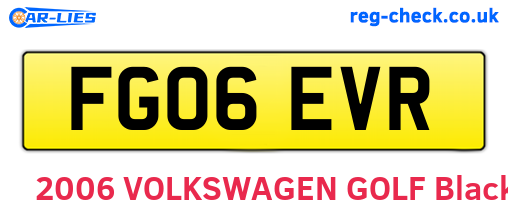 FG06EVR are the vehicle registration plates.