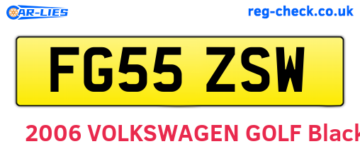 FG55ZSW are the vehicle registration plates.