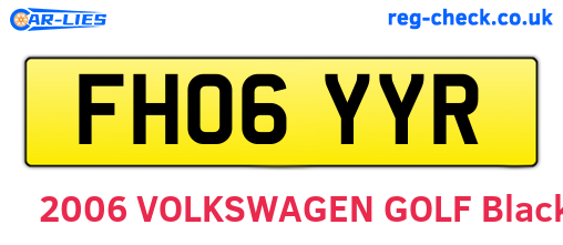 FH06YYR are the vehicle registration plates.