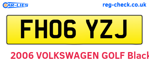 FH06YZJ are the vehicle registration plates.
