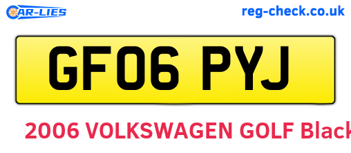 GF06PYJ are the vehicle registration plates.