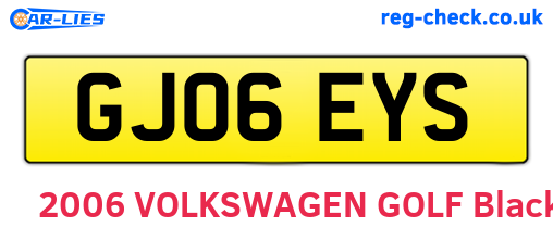 GJ06EYS are the vehicle registration plates.