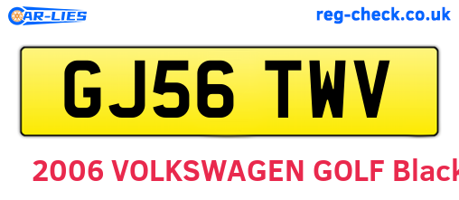 GJ56TWV are the vehicle registration plates.