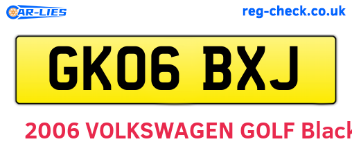 GK06BXJ are the vehicle registration plates.