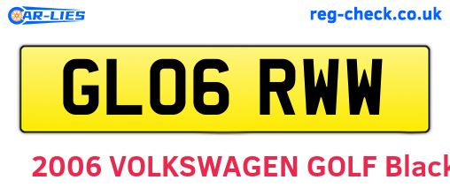 GL06RWW are the vehicle registration plates.