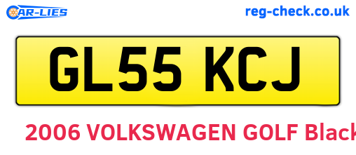 GL55KCJ are the vehicle registration plates.