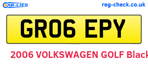 GR06EPY are the vehicle registration plates.