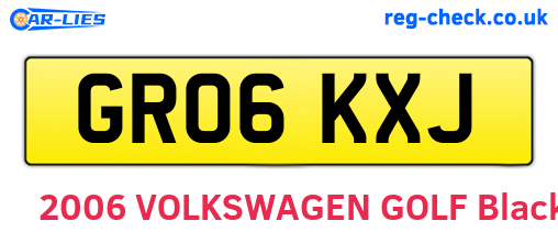GR06KXJ are the vehicle registration plates.