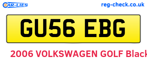 GU56EBG are the vehicle registration plates.