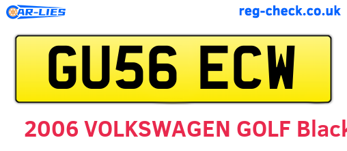 GU56ECW are the vehicle registration plates.