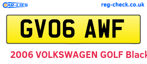 GV06AWF are the vehicle registration plates.
