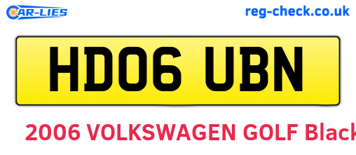 HD06UBN are the vehicle registration plates.