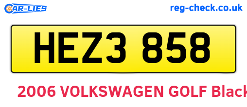 HEZ3858 are the vehicle registration plates.