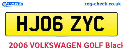 HJ06ZYC are the vehicle registration plates.