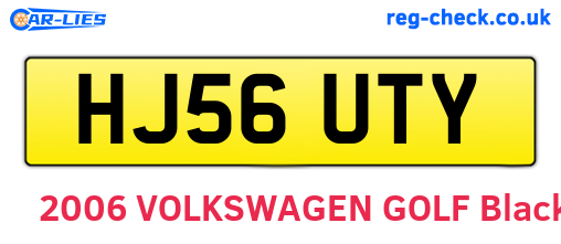 HJ56UTY are the vehicle registration plates.