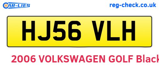 HJ56VLH are the vehicle registration plates.