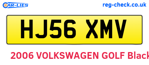 HJ56XMV are the vehicle registration plates.