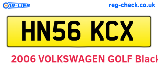 HN56KCX are the vehicle registration plates.