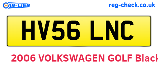 HV56LNC are the vehicle registration plates.