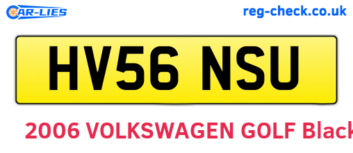 HV56NSU are the vehicle registration plates.