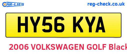 HY56KYA are the vehicle registration plates.