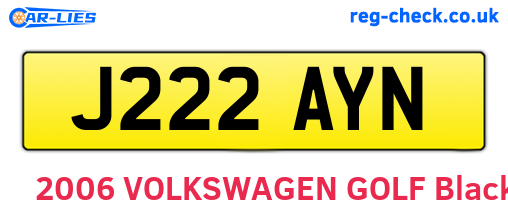 J222AYN are the vehicle registration plates.