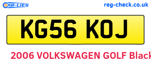 KG56KOJ are the vehicle registration plates.