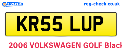 KR55LUP are the vehicle registration plates.