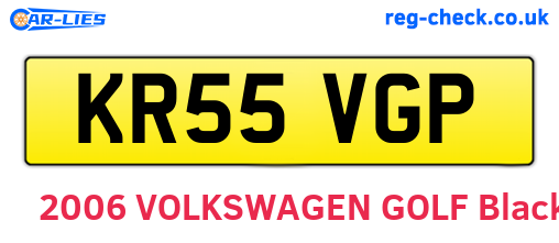 KR55VGP are the vehicle registration plates.