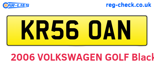 KR56OAN are the vehicle registration plates.